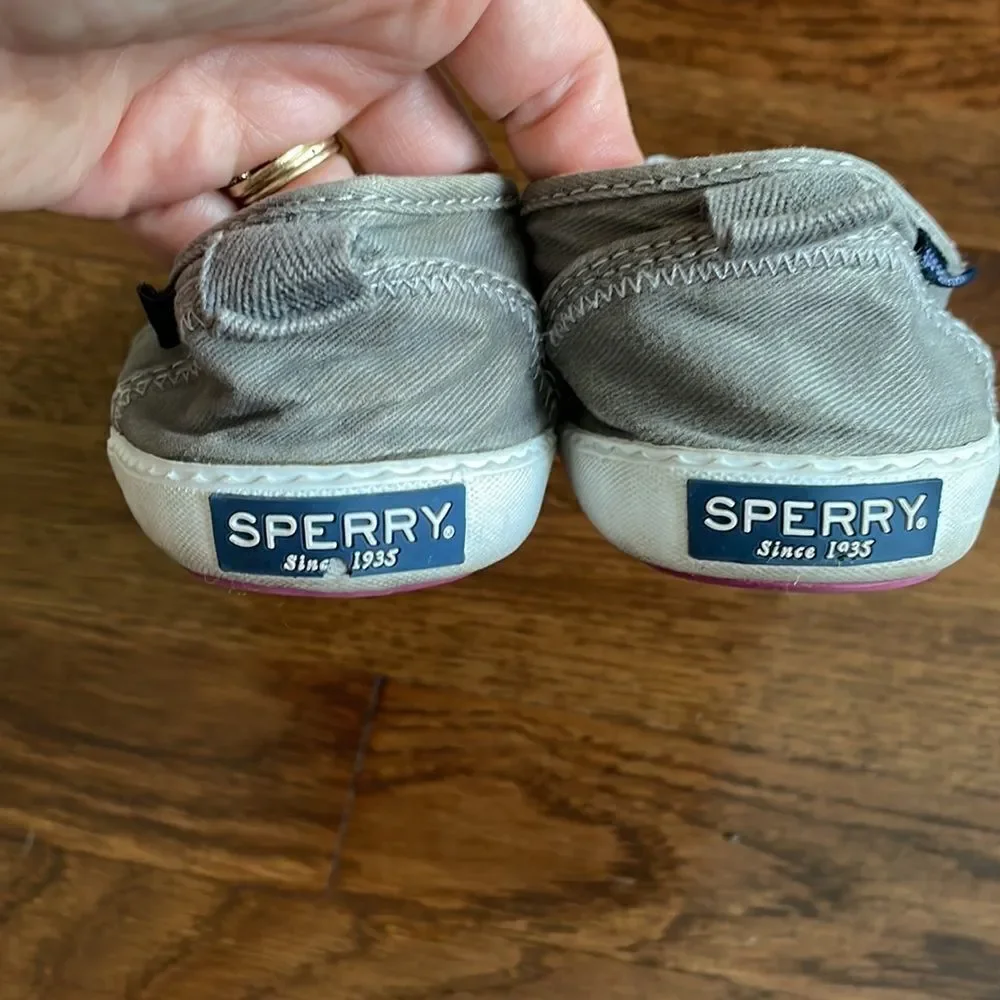 Sperry‎ gray slip on no lace up sneakers